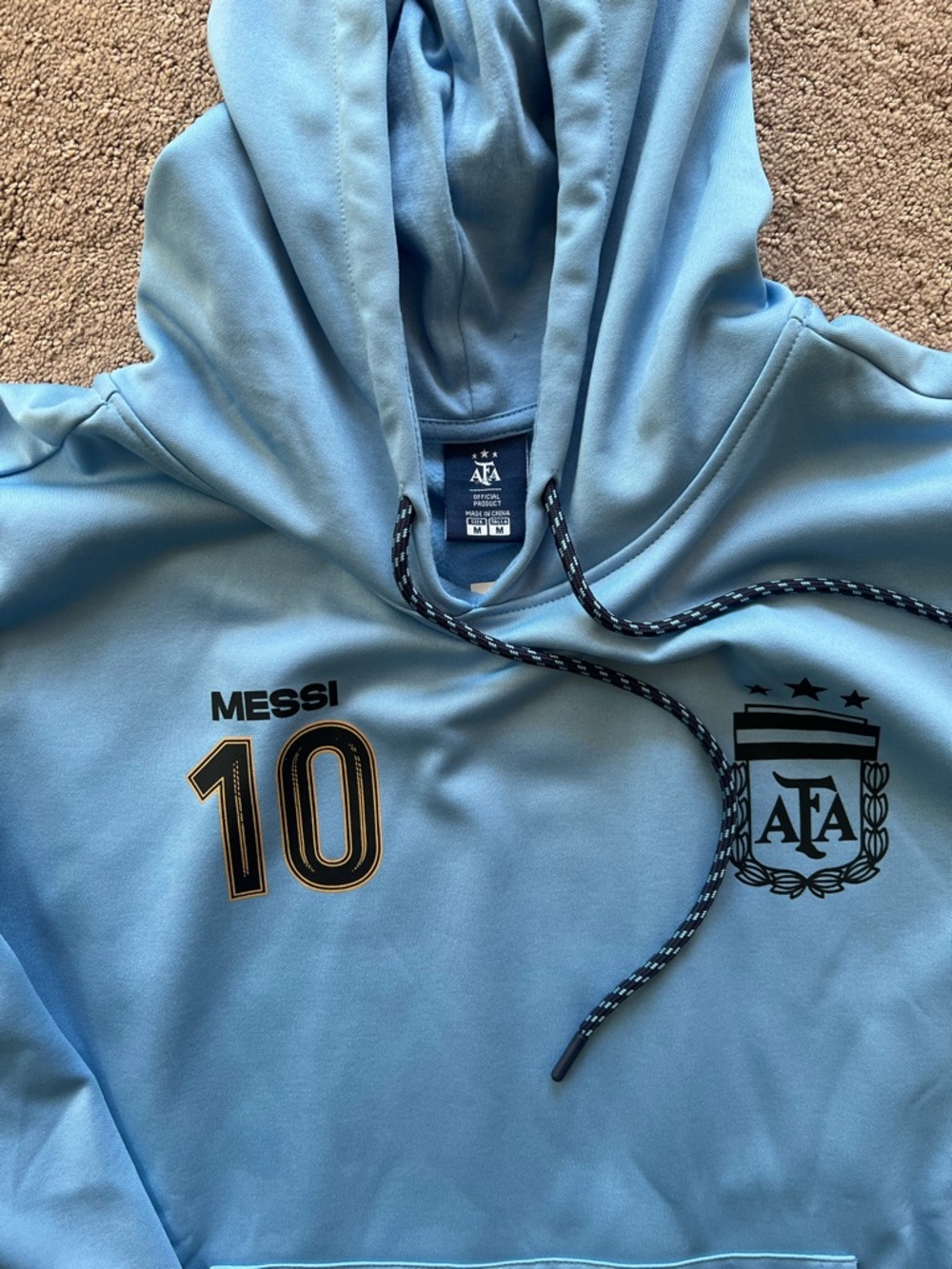 Argentina M AFA Light Blue Hoodie - Messi 10 - Picture 4 of 7